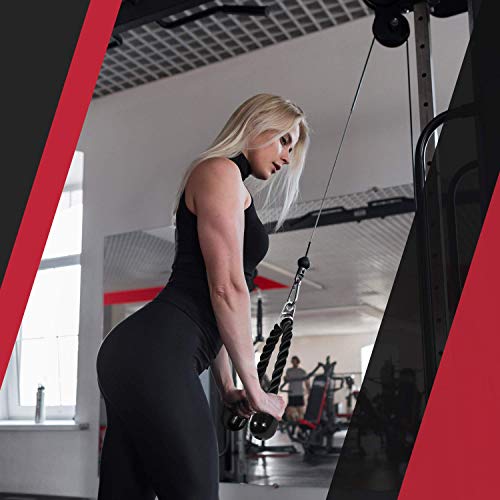 Yes4All Deluxe Tricep Rope Cable Attachment, 27 & 36 inch with 4 Colors, Exercise Machine Attachments Pulley System Gym Pull Down Rope with Carabiner - Image 6