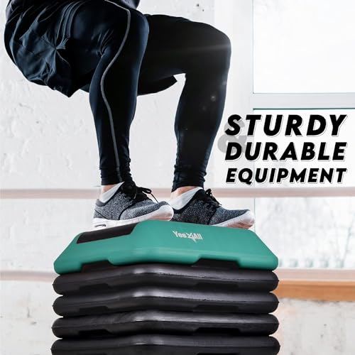 Yes4All High Arobic Step Platform & Stackable Risers - Adjustable 4"/6"/8"/10"/12" Height - Choose Full Step Platform Set or 2-Pack Stackable Risers, Customize for Cardio & Aerobic Exercise - Image 6