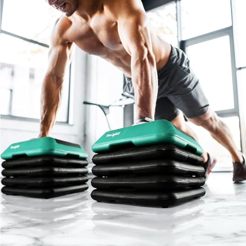 Yes4All High Arobic Step Platform & Stackable Risers - Adjustable 4"/6"/8"/10"/12" Height - Choose Full Step Platform Set or 2-Pack Stackable Risers, Customize for Cardio & Aerobic Exercise - Image 7