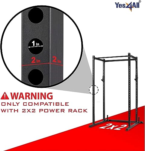 Yes4All Power Rack J-Hooks & Attachments – Heavy Duty Barbell Holders Compatible with 2x2 & 3x3 Power Racks for Home Gym - Image 4