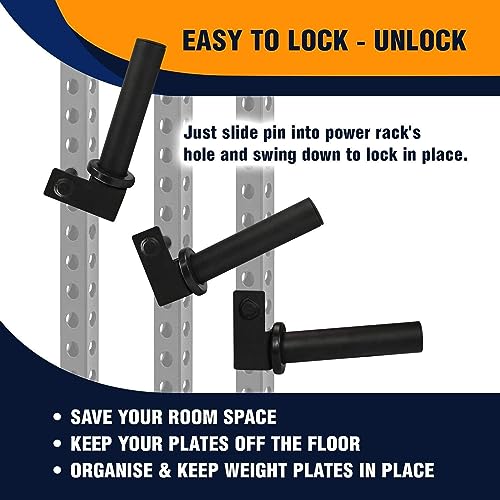 Yes4All Power Rack J-Hooks & Attachments – Heavy Duty Barbell Holders Compatible with 2x2 & 3x3 Power Racks for Home Gym - Image 7