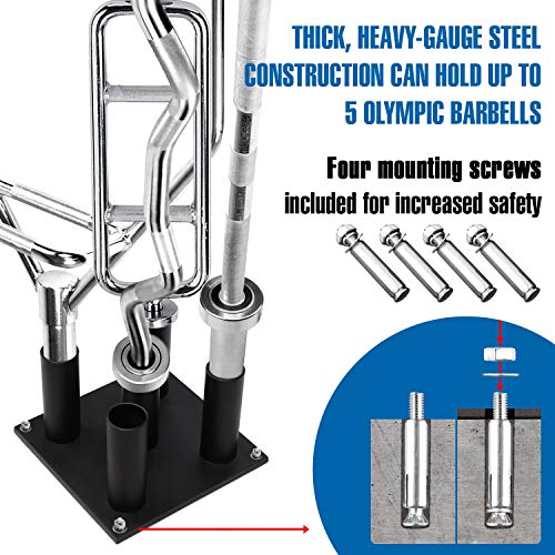 Yes4All Vertical Storage Rack, Home Gym Organizer, Barbell & Dumbbell Rack for 2-inch Olympic & Curl Bars - Image 5