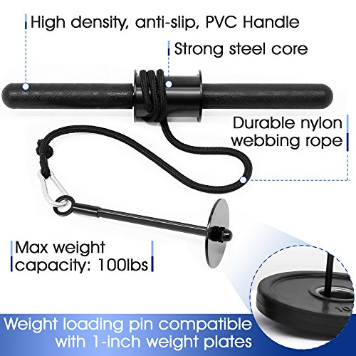 Yes4All Wrist and Forearm Blaster, Build Massive Grip Strength & Muscles with Steel Wrist Roller & Forearm Roller, Heavy Duty Arm Blaster Fits 1" & 2" Weight Plates, Improve Lifting Power - Image 4