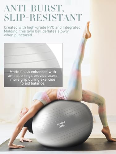Yoga Ball for Exercise, Pilates Set, 4 Sizes Fitness Ball for Workout, Birthing, Pregnancy, Physical Therapy- Pump Included - Image 4