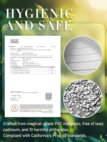 Yoga Ball for Exercise, Pilates Set, 4 Sizes Fitness Ball for Workout, Birthing, Pregnancy, Physical Therapy- Pump Included - Image 5