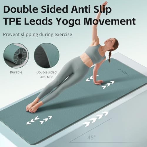 Yoga Mat 8mm Super Thick TPE Fitness Mat | SGS Certified | Non-Slip, Odorless & Tear-Resistant | Unisex with Strap | for Yoga, Pilates, Meditation & Home Workouts - Image 5