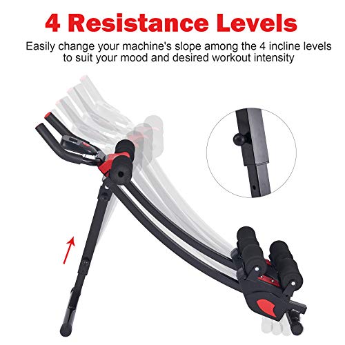 ZELUS Ab Machine for Home Gym, Core Strength Training Equipment for Home Fitness, Ab Crunch Coaster with 4 Intensities and Digital Display, Foldable Core Trainer for Abdominal - Image 4