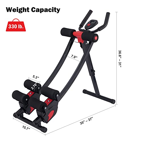 ZELUS Ab Machine for Home Gym, Core Strength Training Equipment for Home Fitness, Ab Crunch Coaster with 4 Intensities and Digital Display, Foldable Core Trainer for Abdominal - Image 7