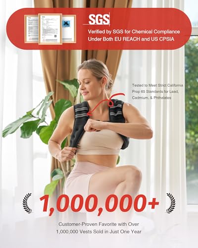 ZELUS Weighted Vest, 6lb/8lb/12lb/16lb/20lb/25lb/30lb Weight Vest with Reflective Stripe for Workout, Strength Training, Running, Fitness, Muscle Building, Weight Loss, Weightlifting - Image 3