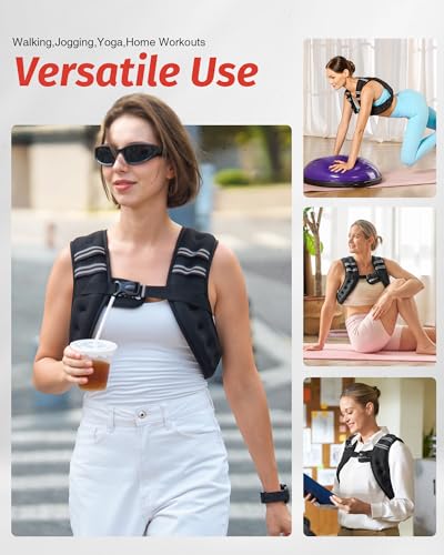 ZELUS Weighted Vest, 6lb/8lb/12lb/16lb/20lb/25lb/30lb Weight Vest with Reflective Stripe for Workout, Strength Training, Running, Fitness, Muscle Building, Weight Loss, Weightlifting - Image 6