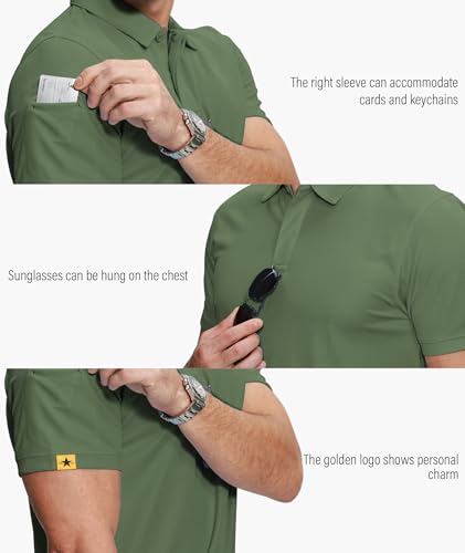 ZITY 5 Pack Mens Polo Shirt Short Sleeve Sports Golf Tennis T-Shirt Moisture-Wicking Summer Shirts - Image 3