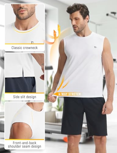 baleaf Men's Sleeveless Shirts Gym Workout Tank Tops Swim Muscle T Shirt Quick Dry Sun Protection UPF 50+ Athletic Sport - Image 6