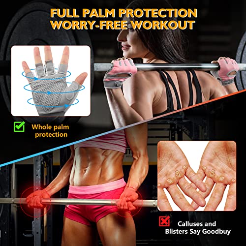 ihuan New Breathable Workout Gloves for Women & Men - No More Sweaty & Full Palm Protection Gym Exercise, Cycling, Fitness, Weightlifting, Pull-ups, Deadlifting, Rowing - Image 4