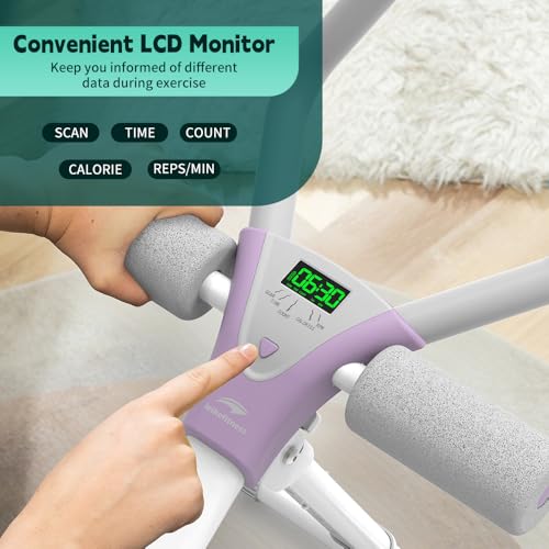 leikefitness Height Adjustable Ab Trainer Abdominal Whole Body Workout Machine Waist Cruncher Core Toner Leg Thighs Buttocks Shaper with LCD Monitor AB9380 - Image 7