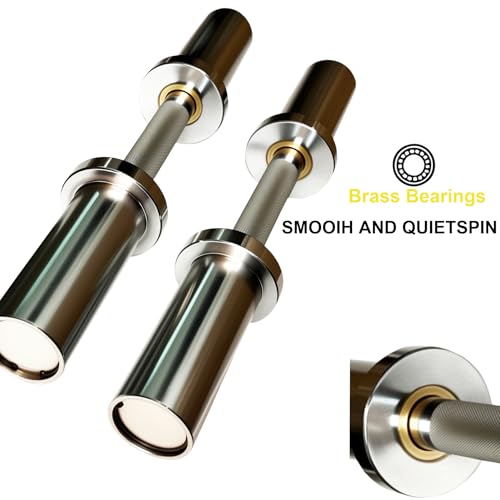 qibylift Olympic Dumbbell Handles Loadable Dumbell Bars Set Of 2 Fit 2 Inch Weight Plates Ideal For Home Gym Strength Training, Weight Bars with 2 Pair of Spring Collars - Image 3