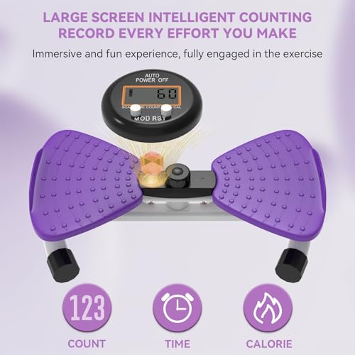 renZEC Waist Twister Machine, Adjustable Exercise Twist Board for Women Men, Noiseless Ab Twister for Home Gym Equipment, 330 lbs Capacity | Track Time, Reps, Calories with Digital Display - Image 3