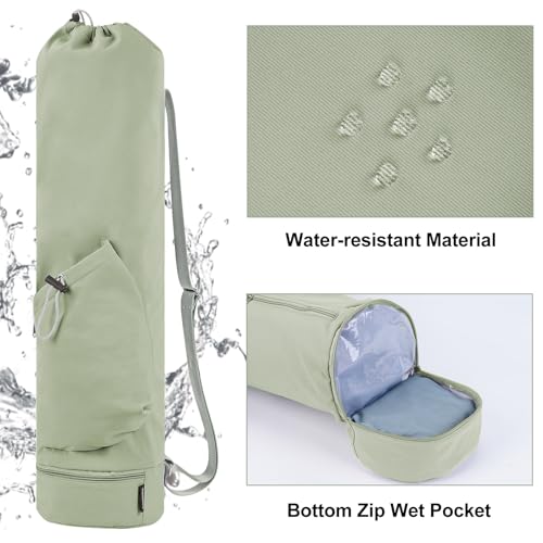 sportsnew Yoga Mat Bag with Water Bottle Pocket and Bottom Wet Pocket, Exercise Yoga Mat Carrier Multi-Functional Storage Bag, Patent pending - Image 3
