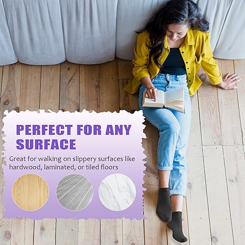 yeuG Pilates Socks for Women Non Slip Grip Socks for Yoga, Barre, Hospital, Barefoot Grippy Yoga Sock Womens Gifts 4 Pairs - Image 7